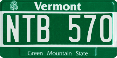 VT license plate NTB570