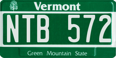 VT license plate NTB572