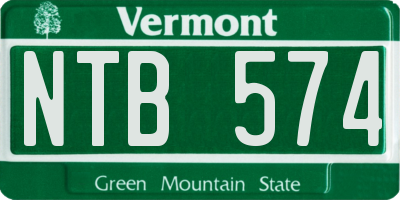VT license plate NTB574