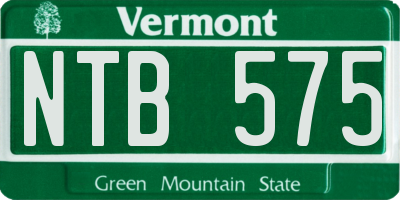 VT license plate NTB575