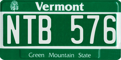 VT license plate NTB576