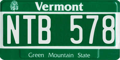 VT license plate NTB578