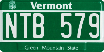 VT license plate NTB579