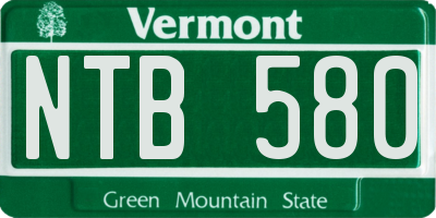 VT license plate NTB580