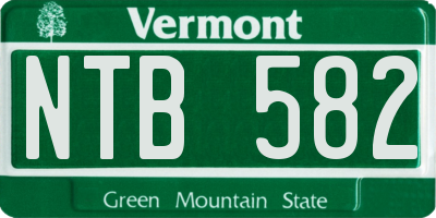 VT license plate NTB582