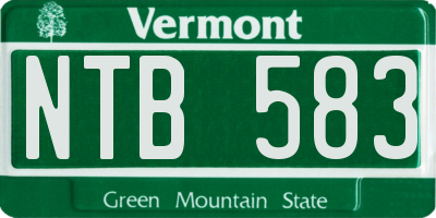 VT license plate NTB583