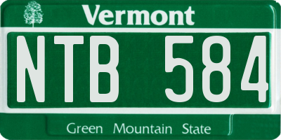 VT license plate NTB584