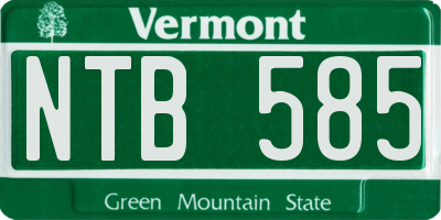 VT license plate NTB585