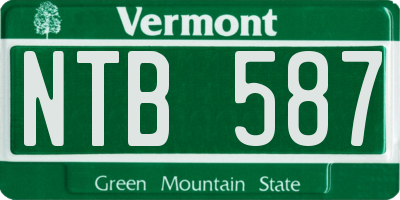 VT license plate NTB587