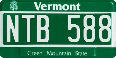 VT license plate NTB588