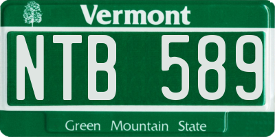 VT license plate NTB589