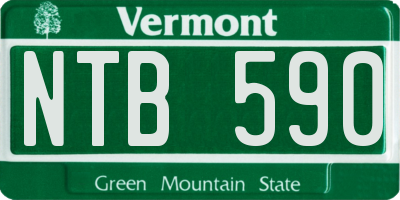 VT license plate NTB590