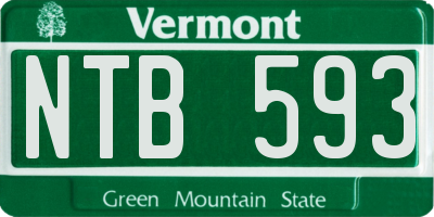 VT license plate NTB593
