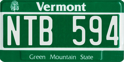 VT license plate NTB594