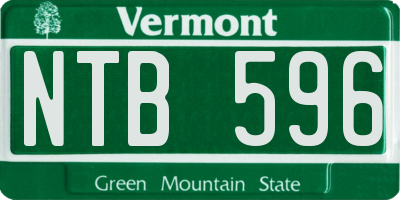 VT license plate NTB596