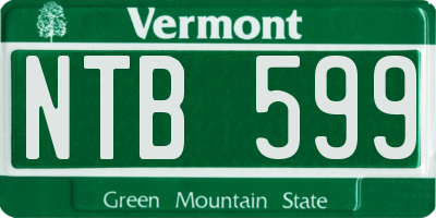 VT license plate NTB599