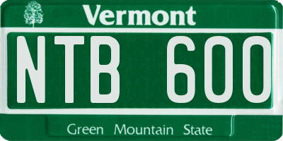 VT license plate NTB600