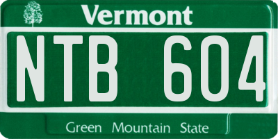 VT license plate NTB604