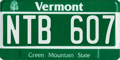VT license plate NTB607