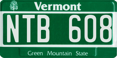 VT license plate NTB608
