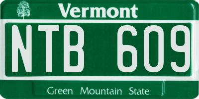VT license plate NTB609