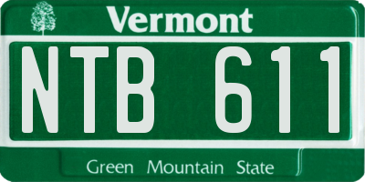 VT license plate NTB611