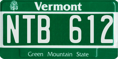 VT license plate NTB612
