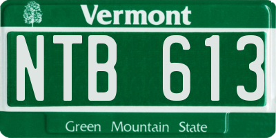 VT license plate NTB613