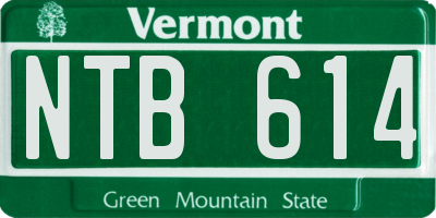 VT license plate NTB614