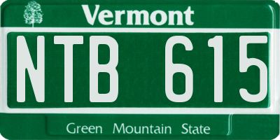 VT license plate NTB615