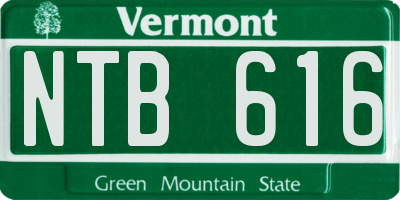VT license plate NTB616