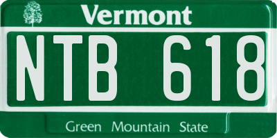 VT license plate NTB618