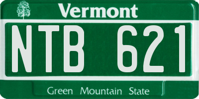 VT license plate NTB621