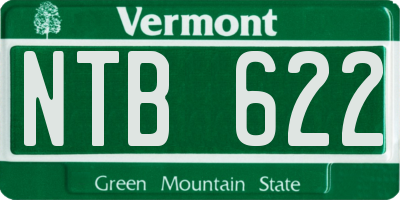 VT license plate NTB622