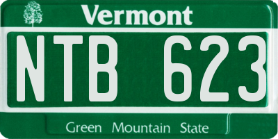 VT license plate NTB623