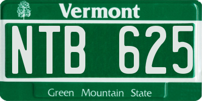 VT license plate NTB625