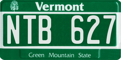 VT license plate NTB627