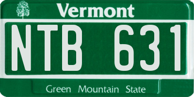 VT license plate NTB631