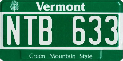 VT license plate NTB633