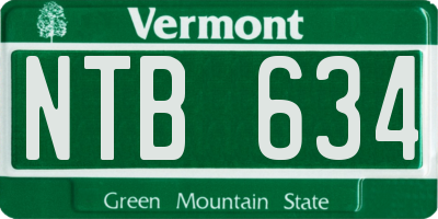 VT license plate NTB634