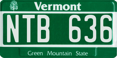 VT license plate NTB636