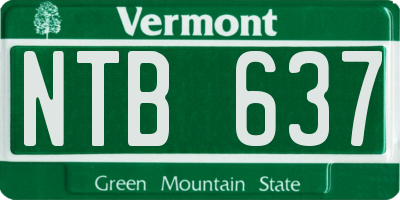 VT license plate NTB637