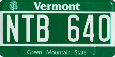 VT license plate NTB640