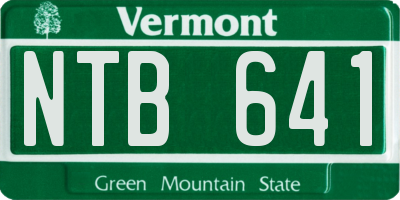 VT license plate NTB641