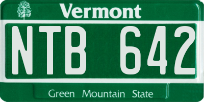VT license plate NTB642