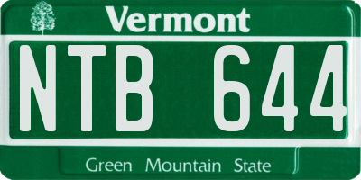 VT license plate NTB644