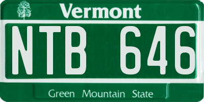 VT license plate NTB646