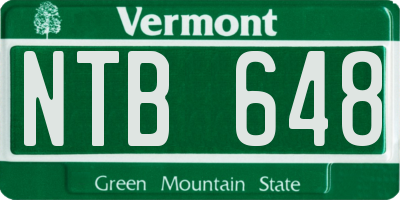 VT license plate NTB648