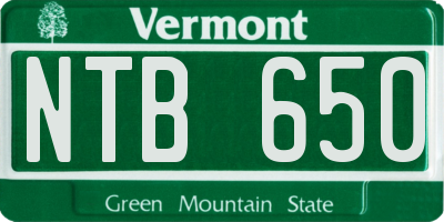 VT license plate NTB650