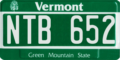 VT license plate NTB652